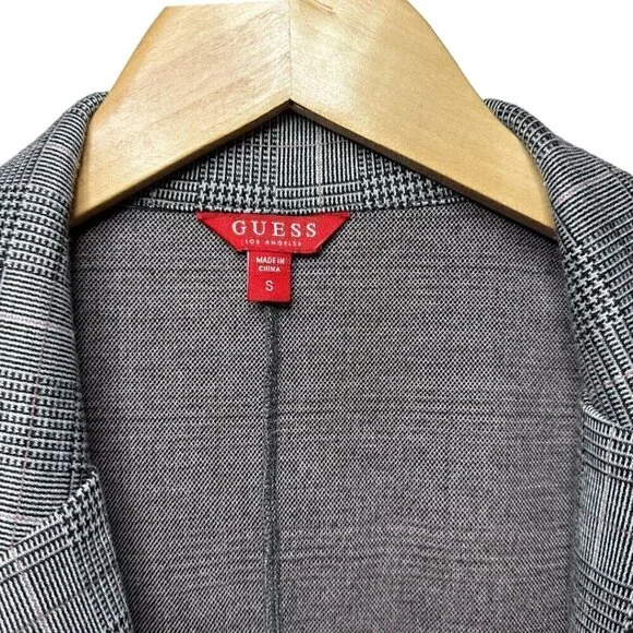 GUESS Women's Plaid Blazer Crop Top Set Sporty Stripe Size S - Picture 7 of 11